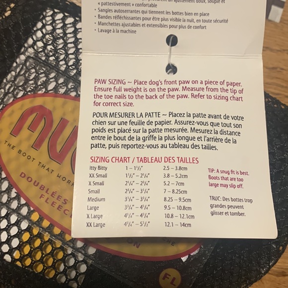 Muttluks fleece lined dog boots Xx small - Picture 3 of 3